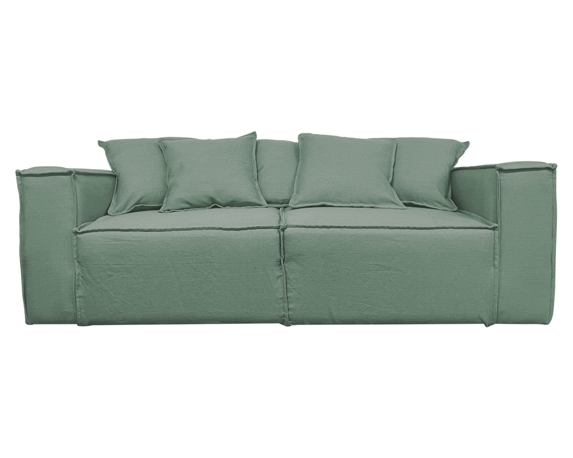 Sofás Home Sofá 3 cuerpos Enco chenille verde