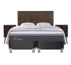 Box spring 2 plazas Ortopedic advance base dividida B5 + set Baker/ Niger + almohadas + plumón Cic