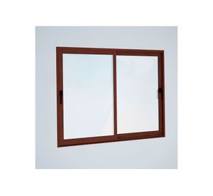 Ventana Aluminio 140x120 cm Termopanel Corredera Madera Mundo Glass
