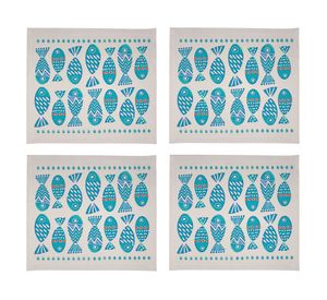 Individual Peces crudo impermeable 42x36 cm 4 un.