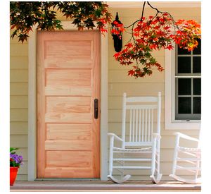 Puerta Pino Radiata Alcala 65x210 cm 5 paneles Moldupanel