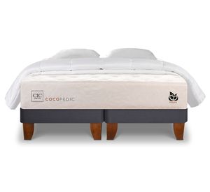 Cama europea king Cocopedic + almohadas + plumón Cic.