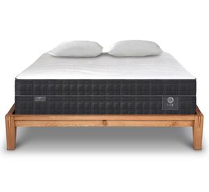 Cama europea Oak 2 plazas Lux + 2 almohadas viscoelásticas Cic