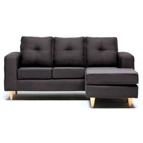 Sofá seccional derecho 3 cuerpos Infinity tela grafito