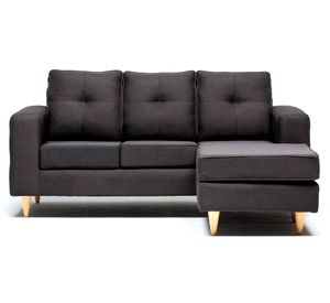 Sofá seccional derecho 3 cuerpos Infinity tela grafito