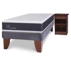 Cama europea 1.5 plazas Ortopedic + velador Dublín Cic