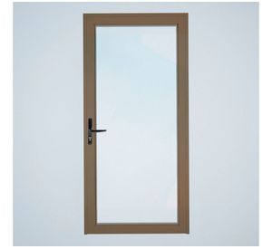 Puerta Interior vidriada 75x200 cm Aluminio termopanel derecha Titanio Mundo Glass