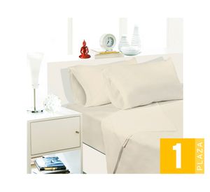 Juego de sábanas 1 plaza 144 Hilos beige