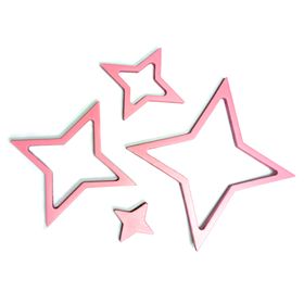 Sticker madera estrellas rosado