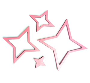 Sticker madera estrellas rosado
