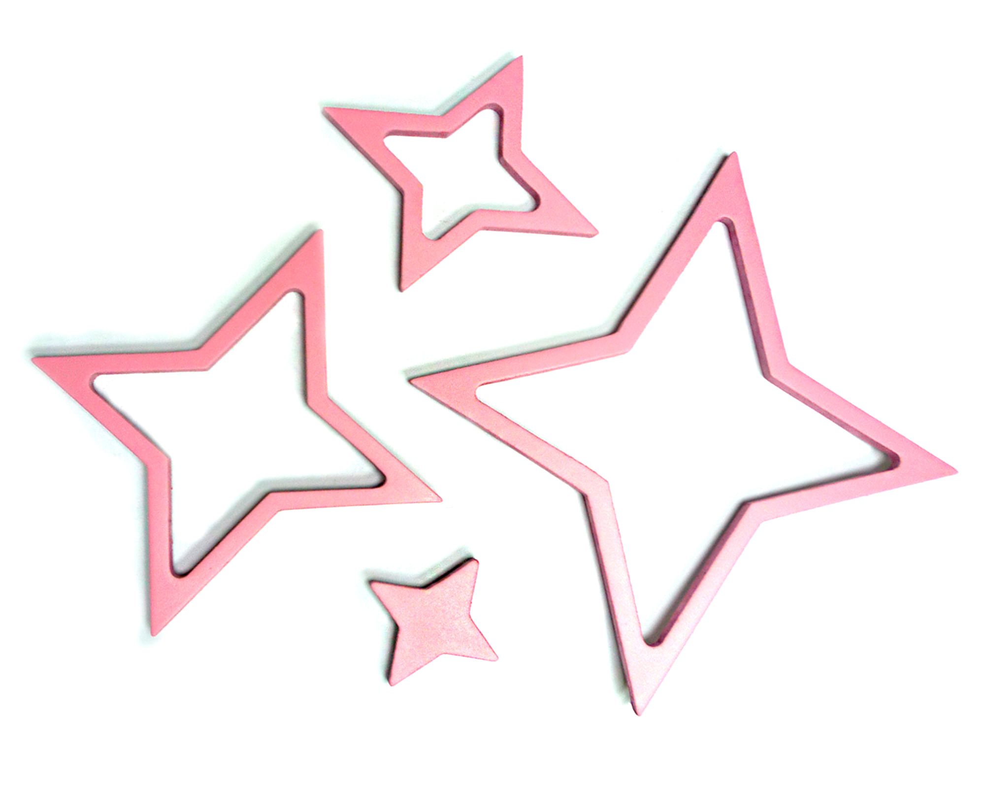 Importadora USA Sticker madera estrellas rosado