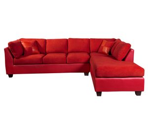 Sofá seccional derecho 5 cuerpos PU Padua burdeo