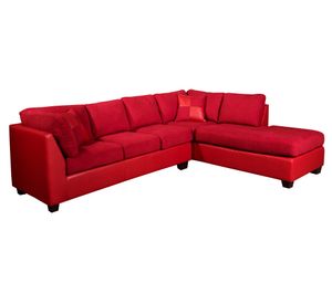 Sofá seccional derecho 5 cuerpos PU Padua burdeo