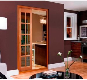 Mampara Pino Radiata Sevillana 55x210 cm 10 Vidrios Moldupanel