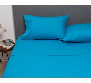 Sábanas king 144 Hilos SBCC-CLK celeste + cubre colchón