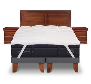 Cama europea king Súper Premium dividida + set Miró + bed topper Cic