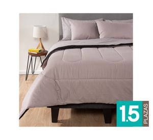 Plumón Bicolor gris/negro 1.5 plazas