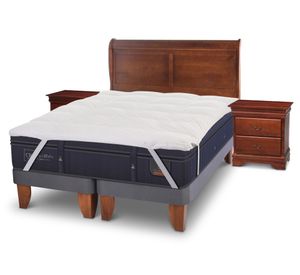 Cama europea king Súper Premium dividida + set Miró + bed topper Cic