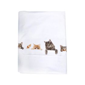 Juego Sábanas 1.5 plazas Cats lovers blanco