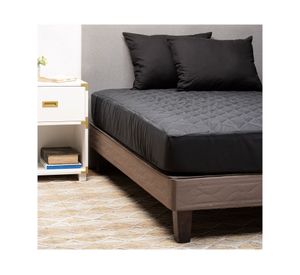 Cubre colchón 2 plazas + 2 Almohadas negro