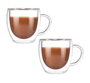 Set taza 250 ml borosilicato transparente 2 unidades