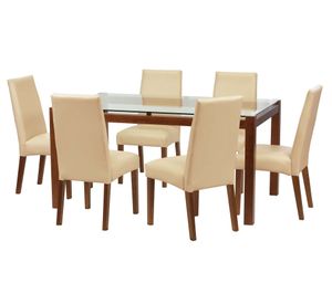 Juego de comedor 6 sillas Pu beige Latam Home