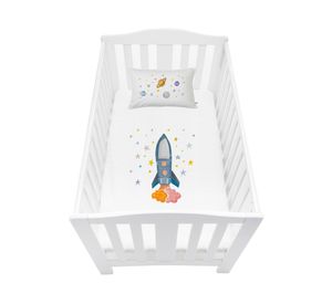 Cubreplumón cuna Espacial blanco