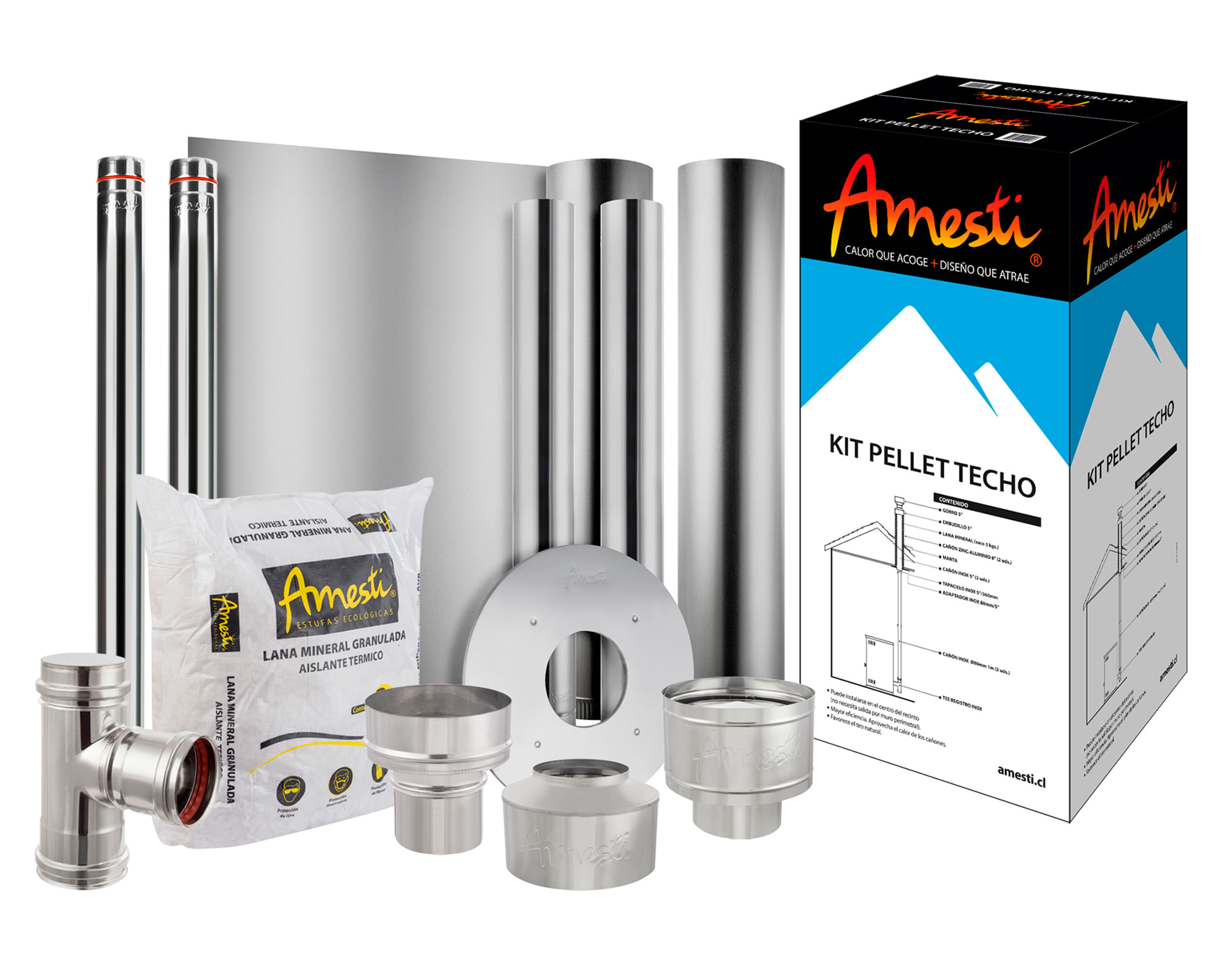 Amesti Kit de instalación pellet para techo