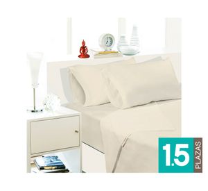 Juego de sábanas 1.5 plazas 144 Hilos beige