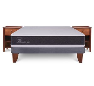 Cama europea 2 plazas New Ortopedic + velador New Torino Cic