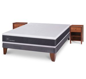 Cama europea 2 plazas New Ortopedic + velador New Torino Cic
