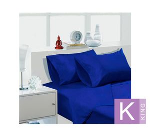 Juego sábanas king 144 hilos azul