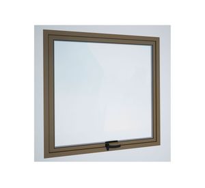 Ventana Aluminio 80x80 cm Termopanel Proyectante Titanio Mundo Glass