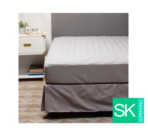 Cubre colchón Súper King + Faldón gris
