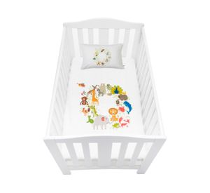 Funda de plumón Zoo blanco cuna