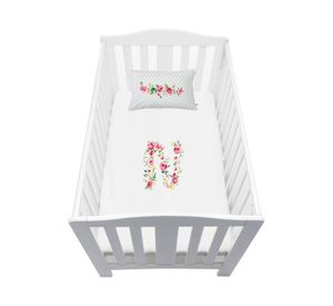 Cubreplumón cuna Letras Vintage N blanco