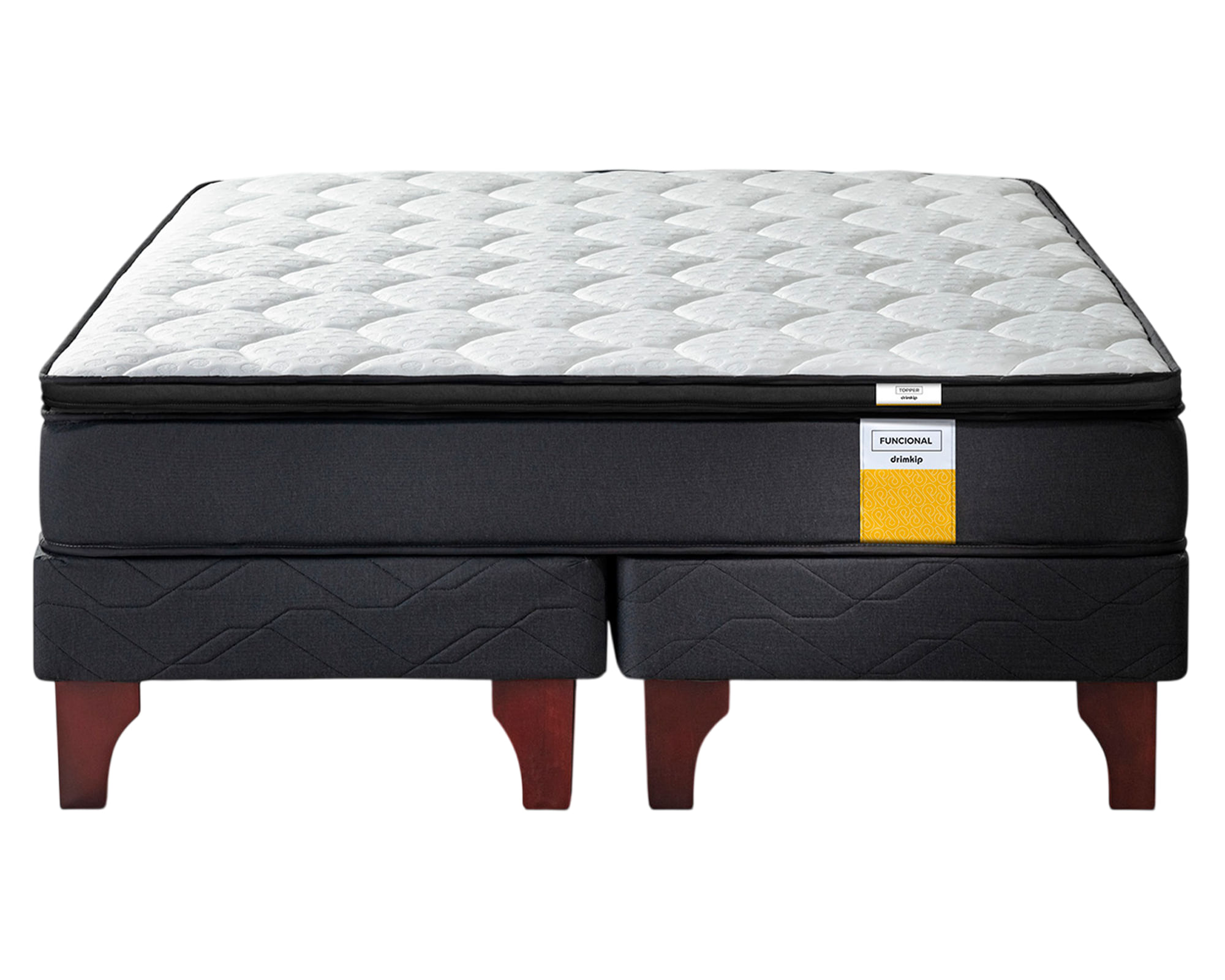 Drimkip Cama europea Funcional king base dividida + topper
