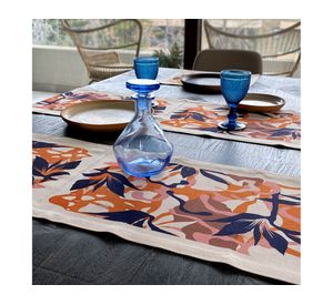 Camino de mesa Exótica crudo linet 150x36 cm