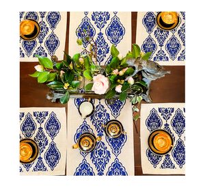 Camino de mesa Arabesque crudo linet 150x36 cm