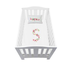 Cubreplumón cuna Letras Vintage S blanco