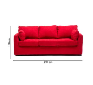 Sofá 3 cuerpos Texas tela rojo