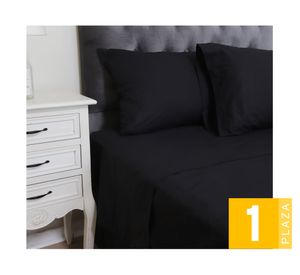 Juego de sábanas 1 plaza 144 Hilos negro