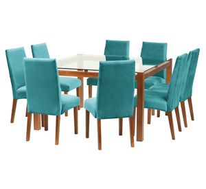 Comedor 8 sillas Barcelona turquesa Latam Home