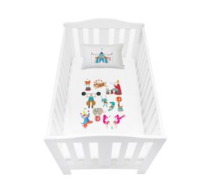 Cubreplumón cuna Circo blanco