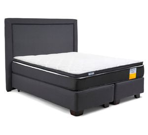 Cama americana funcional Súper King base dividida + respaldo + topper