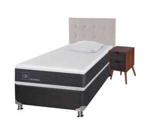 Box spring 1,5 plazas Ortopedic + set Níger/Tigris + almohada viscoelástica Cic
