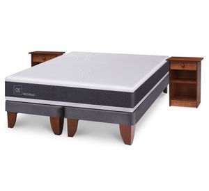 Cama europea 2 plazas Ortopedic + veladores Dublín Cic.