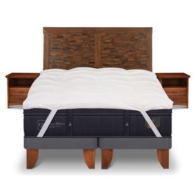 Cama europea King Super Premium + Set Antique + Bed Topper Cic