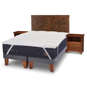 Cama europea King Super Premium + Set Antique + Bed Topper Cic