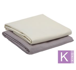 Pack 2 juego de sábanas king 144 Hilos PK2SB-BG/GRK gris/beige